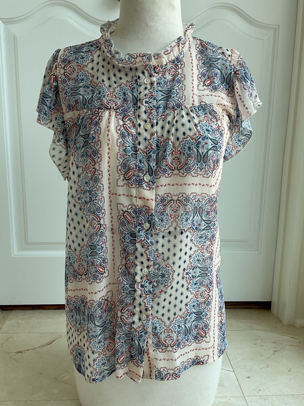 dylan women’s Paisley Patchwork Blouse